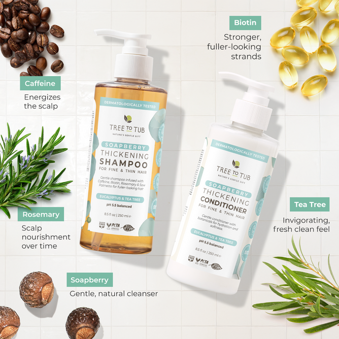 ヘアケアアドバイザー★ Tree To Tub Thickening Caffeine & Biotin Shampoo and Conditioner