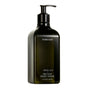 A dark green bottle of Homecourt Dish Soap, 16 fl oz / 473 ml, with fragrance-forward scents and plant-derived surfactants, features a pump dispenser and is labeled Dish Soap Liquide Vaisselle against a white background.