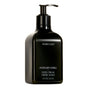 A black pump bottle labeled Homecourt Hand Cream, 12 fl oz / 355 ml, with white text; dermatologist-tested for gentle, nourishing care.