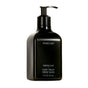 A black pump bottle labeled Homecourt Hand Cream, dermatologist-tested and moisturizing, 12 fl oz/355 mL, stands against a white background.