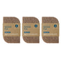 Three Grove Co. Heavy-Duty Agave Scouring Pads 3-Packs are side by side. Each pack has three brown, rectangular natural scrubbing pads with rounded corners, labeled heavy duty and plastic-free.