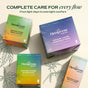 Four colorful boxes of Hempress Hygienics Hemp Overnight Pads on a pale background with leaf illustrations. The text above reads, Complete care for every flow, from light days to overnight comfort and super absorption.