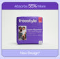 A 20-count pack of Freestyle Tree Free Bamboo Diaper, size 6, features a new design, "Absorbs 55% More," and eco-friendly packaging with a smiling man and baby on the front.