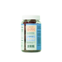 A clear plastic bottle with a white lid contains red Hilma Kids Happy Tummy Regularity Support Gummies. The blue and white back label has stools and flower graphics and promotes gentle kids constipation relief, though text is mostly unreadable.