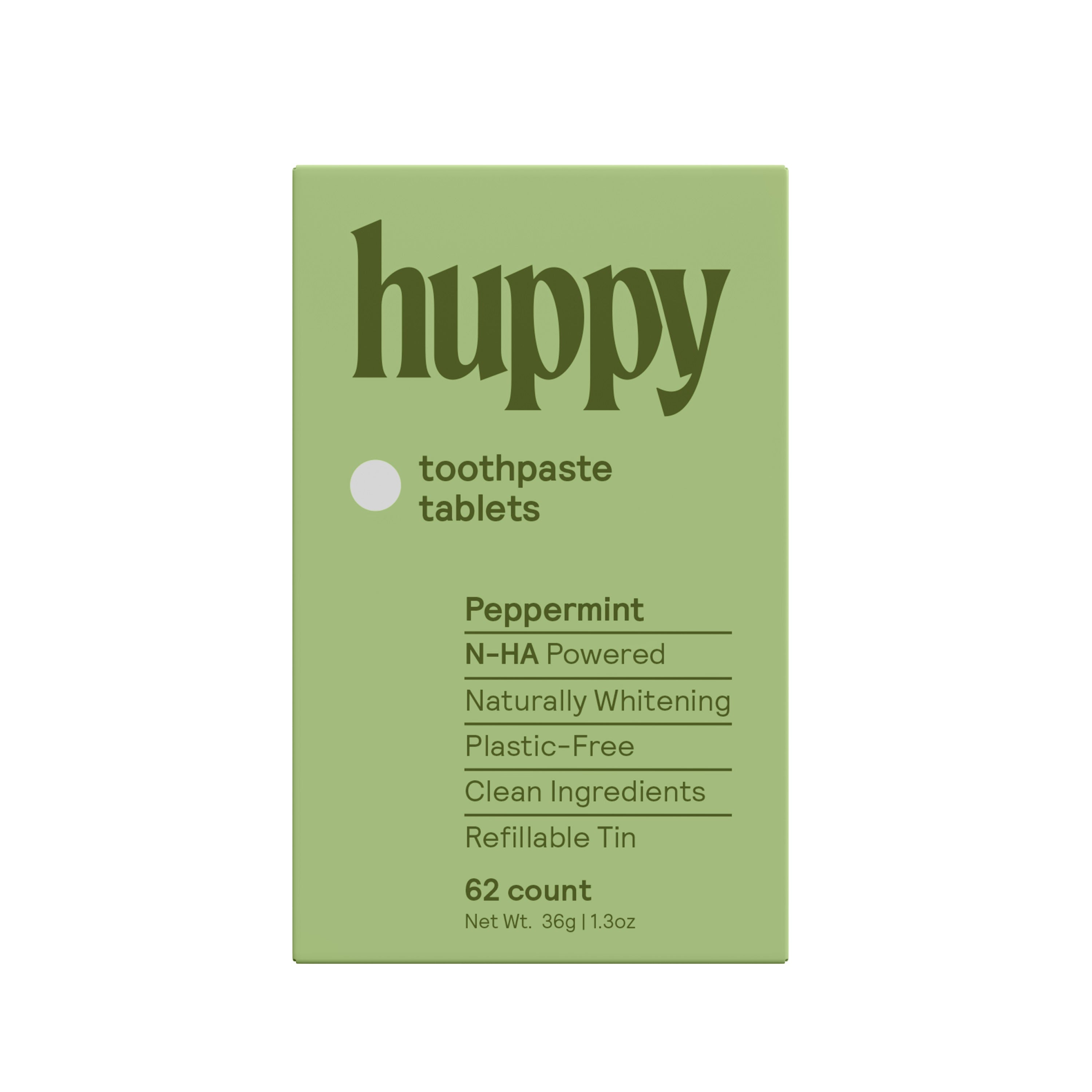 Huppy n-HA Toothpaste Tablets with Tin - Peppermint | Grove Collaborative