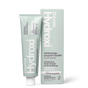A tube and box of Davids Hydroxi™ Premium toothpaste - Whitening + Enamel Health w/nano-hydroxyapatite, a natural enamel health solution featuring nano-hydroxyapatite technology, in a refreshing natural peppermint flavor, are displayed upright against a white background. The light gray packaging with clean white and green text highlights this fluoride-free whitening toothpaste.