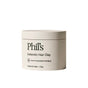 Phil’s Icelandic Hair Clay is a beige cylindrical container with home compostable packaging, made with Icelandic kelp and clay for natural styling and a matte finish.