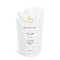 A white pouch of Innersense Organic Beauty Hydrating Cream Conditioner features a yellow sunburst logo, spout top, and gray and gold text—an ideal choice for natural, healthy hair care.