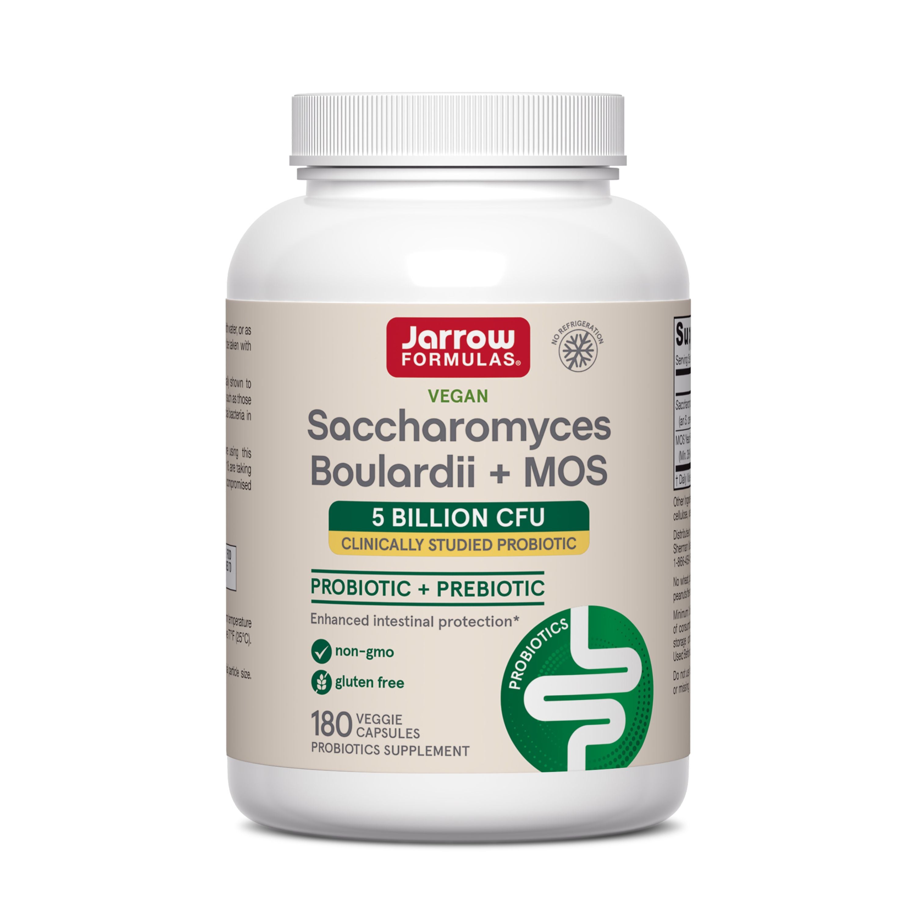 Jarrow Saccharomyces Boulardii Probiotics + MOS - 180 Day Supply ...