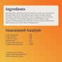 K9 Natural Dog Food - Grain-Free, Freeze-Dried features a label with beef, vegetables, vitamins, minerals, and percentages for protein and omega fatty acids—showcasing natural benefits—on an orange gradient background.