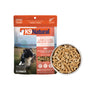 A bag of K9 Natural Dog Food - Grain-Free, Freeze-Dried stands next to a bowl filled with the food. This natural New Zealand dog food is made with grass-fed lamb and king salmon.