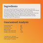 The K9 Natural Grain-Free Freeze-Dried Dog Food label lists meats, seafood, and nutrients. The guaranteed analysis per 42g serving shows percentages for protein, fat, moisture, and omega fatty acids.