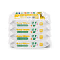 Four DYPER Baby Wipes for Sensitive Skin packs are stacked. Each white pack has colorful floral designs, a giraffe illustration, and holds 60 hypoallergenic wipes, labeled "Baby Wipes for Sensitive Skin.