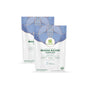 Two standing pouches of grab green Washing Machine Cleaner Pods - Fragrance Free, featuring a white and light blue design with green accents, highlight bio-based ingredients for effective odor removal against a plain white background.