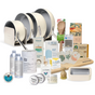 The Detox Bundle by Grove Collaborative offers eco-friendly kitchen and cleaning essentials—pots and pans, reusable bags, dish soap, scrub brushes, dryer balls, and sustainable packaging—for a plastic-free home with reduced chemical exposure.