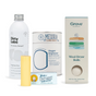 The Grove Collaborative Highest Impact Laundry Swap Set – Everyday Fabric-Contact Essentials includes plastic-free laundry must-haves like Dirty Labs Bio detergent in a metal bottle, Meliora Oxygen Brightener, dryer balls, and stain sticks.
