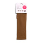 A KOOSHOO Organic Twist Headband in brown features simple illustrations showing versatile ways to wear this sustainable accessory.