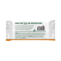 A granola bar wrapper featuring green text that reads For the Taste of Adventure and a barcode. The packaging for Kate’s Real Food Organic Protein Bar showcases its whole-food ingredients and includes a brief description emphasizing its role as clean fuel for your next adventure.