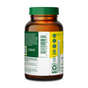 A brown glass MegaFood NAD+ Boost supplement bottle with a green cap is shown, displaying the side label with a barcode, recycling symbols, B Corporation certification, QR code, and healthy aging Nicotinamide Riboside info.