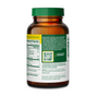 A brown bottle of MegaFood NAD+ Boost with a green lid displays a nutrition label, directions, supplement facts, ingredients, a QR code, and cautions. The label's green and yellow accents highlight support for healthy aging.