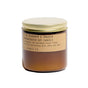 A brown glass jar with a gold lid and a kraft paper label reading Large Concentrated Soy Candle by P.F. Candle Co. sits on a white background, highlighting the elegance of an amber jar candle. Crafted from premium soy wax, this hand-poured candle blends timeless style with a warm, inviting fragrance.