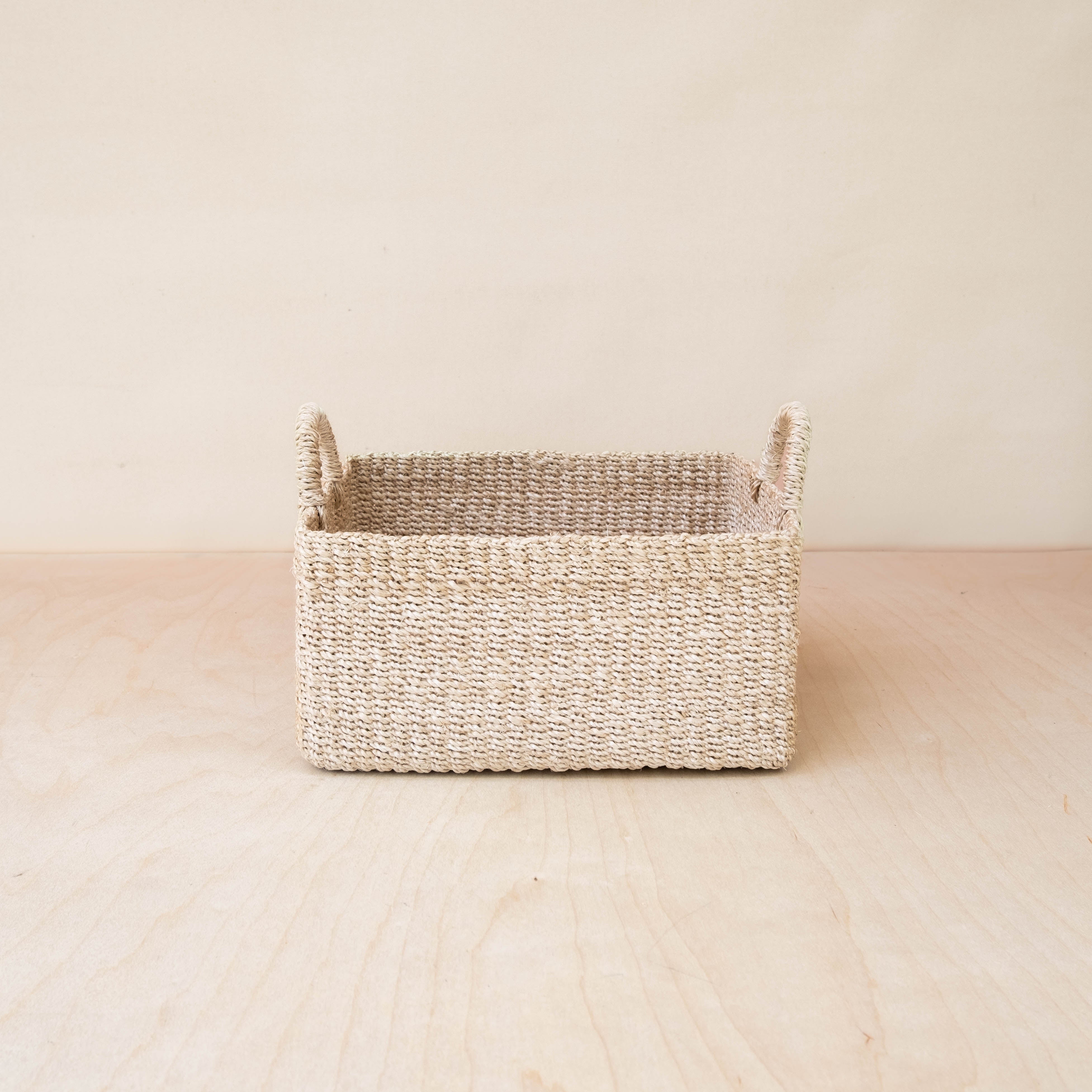 LIKHA Abaca Square Tabletop Basket with Handles - Thumbnail 5