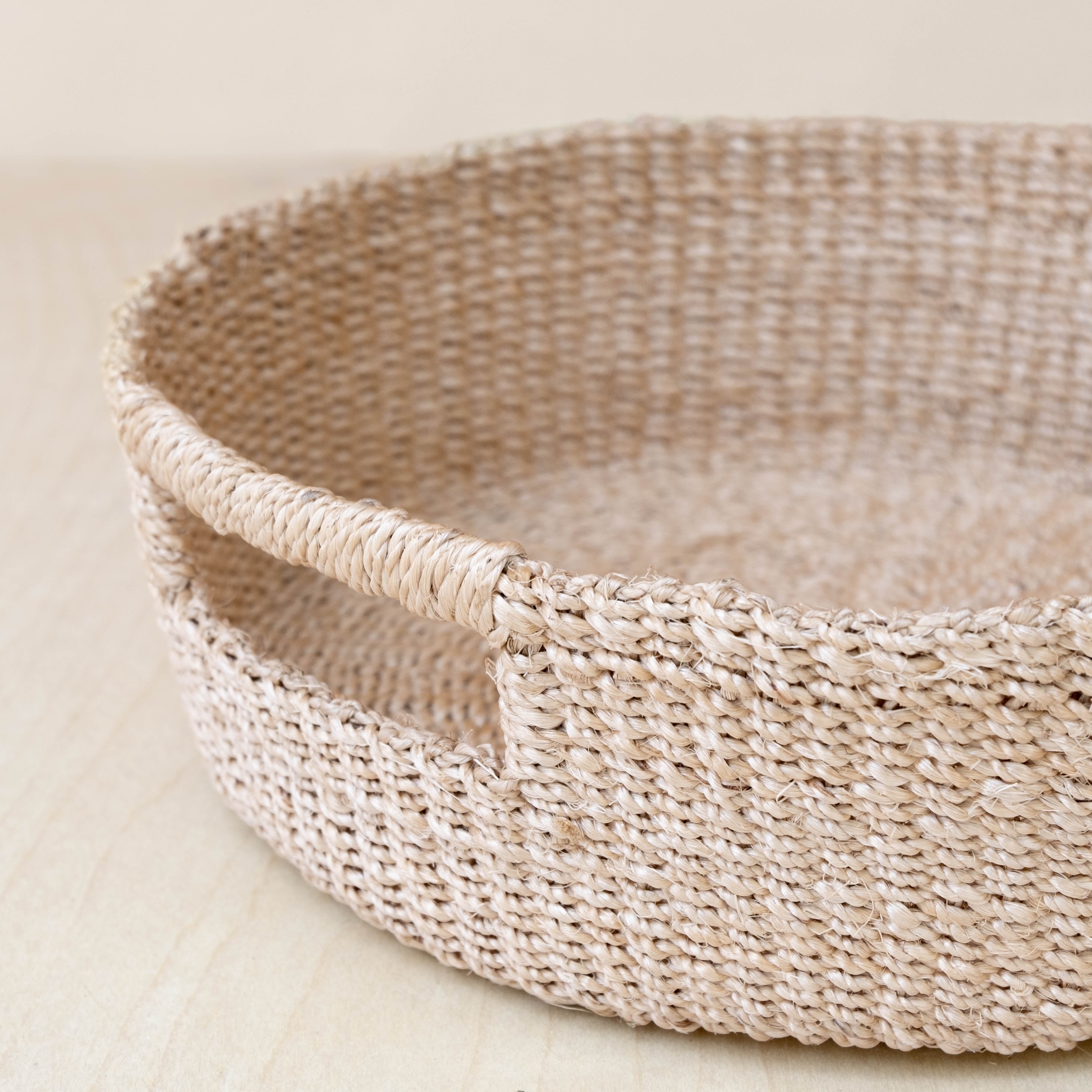 LIKHA Abaca Round Tray Open Weave with Cutout Handles - Thumbnail 3