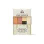 The Pacha Soap Co. Bar Soap Set – Summer Garden is a limited edition box of four moisturizing, gentle artisanal bars made with clean ingredients, each a different color and visible through the packaging.