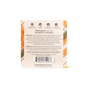 Back of a bath product with text listing ingredients, directions, and icons showing no parabens, no animal testing, nourishing oils, and 100% natural. This Autumn Heirlooms Collection shower steamer set is handcrafted by Pacha Soap Co. in Hastings, NE.