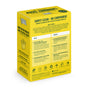 Back of a yellow Ingredients Matter box labeled Laundry Soap Powder 30 Load—100% plastic-free, hypoallergenic, no harsh chemicals for simply clean laundry. Includes ingredients and company contact info.