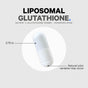 White capsule labeled “Liposomal Glutathione Capsules” by Codeage, displayed with a note indicating its size of 0.79 inches and a disclaimer: “Natural color variation may occur.” Text highlights Setria L-Glutathione 500mg and phospholipids, emphasizing this high-quality glutathione supplement for optimal absorption.