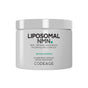 A white jar labeled "Liposomal NMN Capsules" by Codeage, featuring additional text that highlights its content of nicotinamide mononucleotide (NMN), betaine anhydrous, a phospholipid complex, and 30 vegetable capsules—an advanced NAD+ supplement.