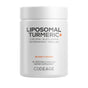 Codeage Liposomal Turmeric+ Capsules come in a white bottle and feature turmeric curcumin, black pepper, ashwagandha, and spirulina. This dietary supplement contains 90 vegetable capsules.