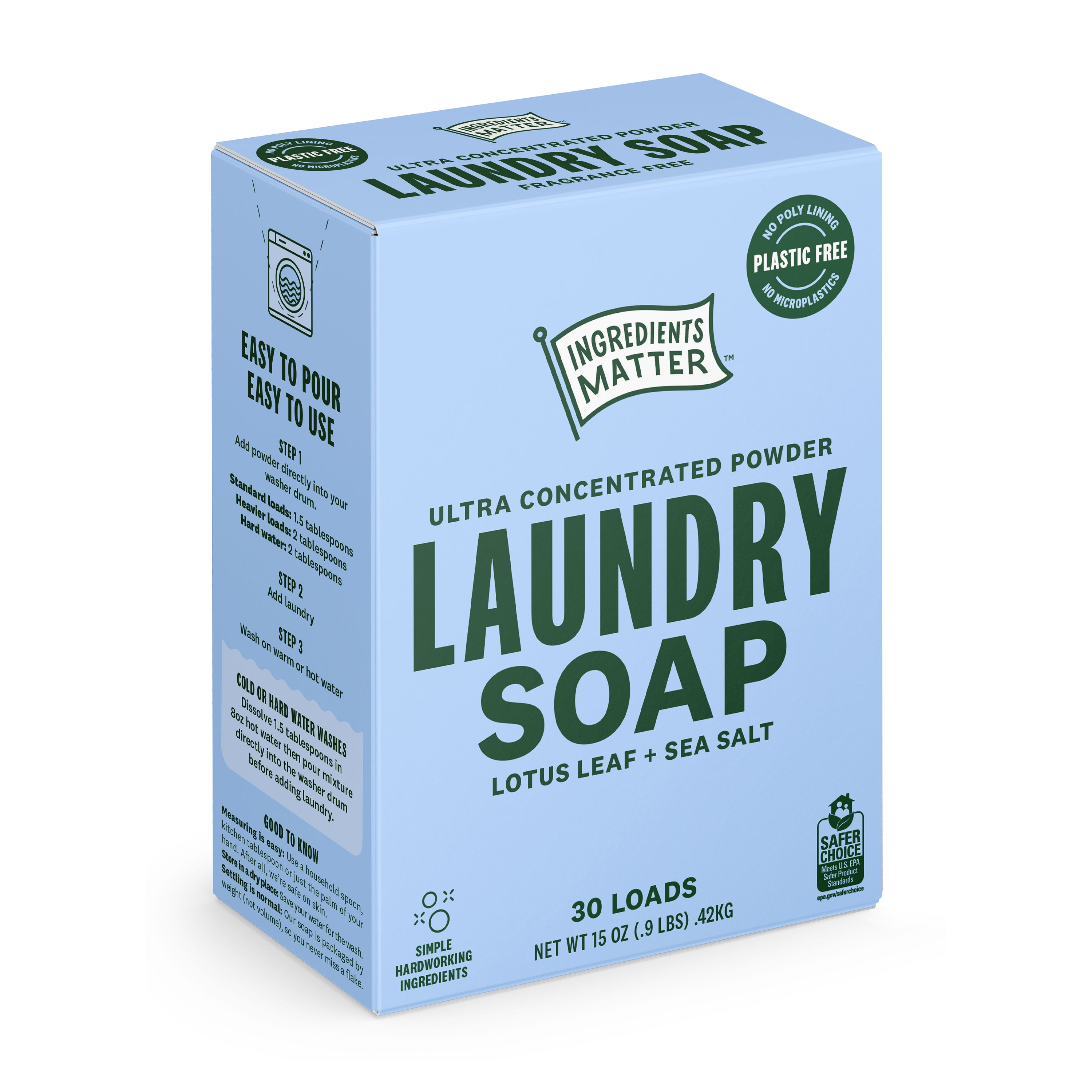 Ingredients Matter Laundry Soap Powder, Ultra Concentrated - 30 Loads ...