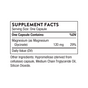 Thorne Magnesium Glycinate supplement facts: each capsule provides 120 mg chelated magnesium (29% daily value). Other ingredients include hypromellose capsule, medium chain triglyceride oil, and silicon dioxide.