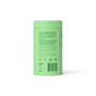 A green cylindrical Morning Made Matcha Latte container (60 servings) features product details, certifications, recycling symbols, and a matching green lid. The text highlights ceremonial grade green tea rich in antioxidants among the ingredients.