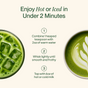 Create a Matcha Latte in under 2 minutes with Morning Made’s ceremonial grade Matcha Latte—60 servings per pack. Whisk 1 heaped tsp with 2oz warm water, top with 6oz milk. Enjoy hot or iced!.