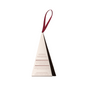 A triangular, cream-colored PAUME Mini Hand Care Duo - Ornament with a red ribbon loop, shown against a white background. The visible side features text about hand care and probiotic hand balm.