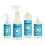 The Mrs. Meyer's In Full Bloom Cleaning Set includes four “Dewdrop” scented products with blue labels: room freshener spray, multi-surface cleaner spray, dish soap bottle, and hand soap pump.