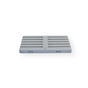 The Me Mother Earth Quick-Dry Diatomite Soap Dish, Face + Body, is a rectangular, light gray tray with horizontal grooves and FACE/BODY labels for quick-drying convenience, shown on a white background.