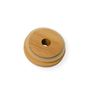 The Me Mother Earth Bamboo Mason Jar Lid, round with a straw hole and a beige silicone ring, is shown on a white background.