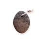 The Me Mother Earth Lava Pumice Stone is an oval, porous foot scrubber with a white cord, shown on a white background—an ideal plastic-free choice for smooth feet and eco-friendly pedicures.