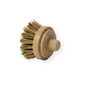 The Me Mother Earth Scrub Brush for Pots and Pans - Refill Head Only features a round wooden head with stiff natural sisal bristles, shown on a white background—ideal as a modular pot brush refill.