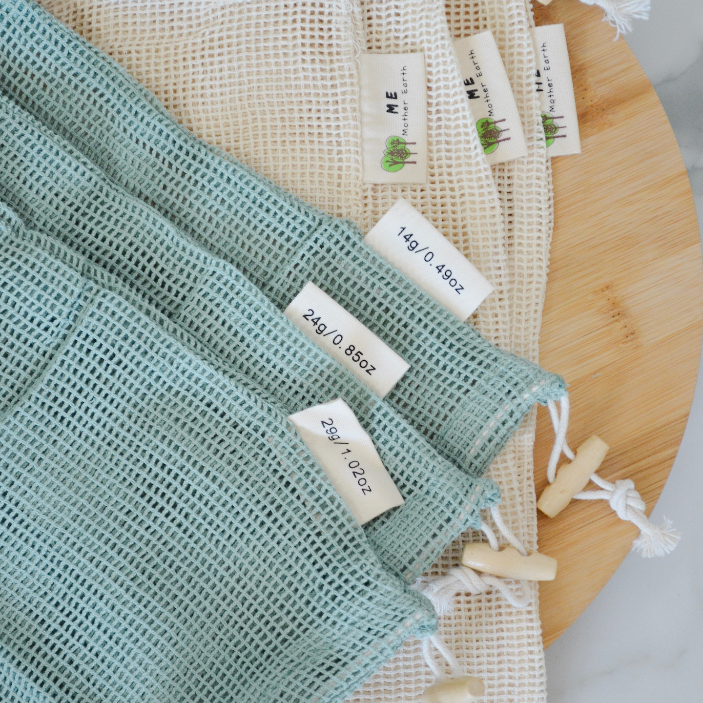 Organic Cotton Mesh Produce Bags - 3 Pack - Thumbnail 4