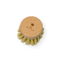 A round beechwood Sisal Kitchen Brush Refill Head by Me Mother Earth, with light bristles and an engraved logo plus "Mother Earth" on top, is shown on a white background.