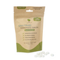 A resealable brown pouch labeled "Me Mother Earth Zero Waste Toothpaste Tablets with Fluoride - 3 Month Refills" in peppermint flavor, made from plant-based, eco-friendly packaging, with white tablets shown in front.