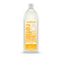 The method Super Shine Dish Soap in coastal citron comes in a tall, clear recycled bottle with yellow and white labels. This 3X refill uses 50% less plastic and is proudly cruelty-free.