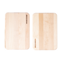 Two Mizu Minimalist Cutting Boards from WoodForChef, made in Canada from 100% FSC certified maple, are placed side by side on a white background. Each board has the WoodForChef logo engraved in the top right corner.