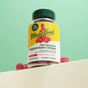 A bottle of MegaFood Magnesium Citrate Raspberry Gummies is shown on a light green background with raspberry-shaped gummies nearby. The label highlights high absorption along with muscle, sleep, and stress support.