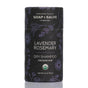 A cylindrical container of Chagrin Valley Soap & Salve Dry Hair Shampoo: Dark Hair features a floral design on a dark background and displays the USDA Organic label on the front.